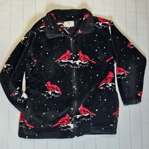 Black mountain outdoor cardinal black full zip-up sweater birding